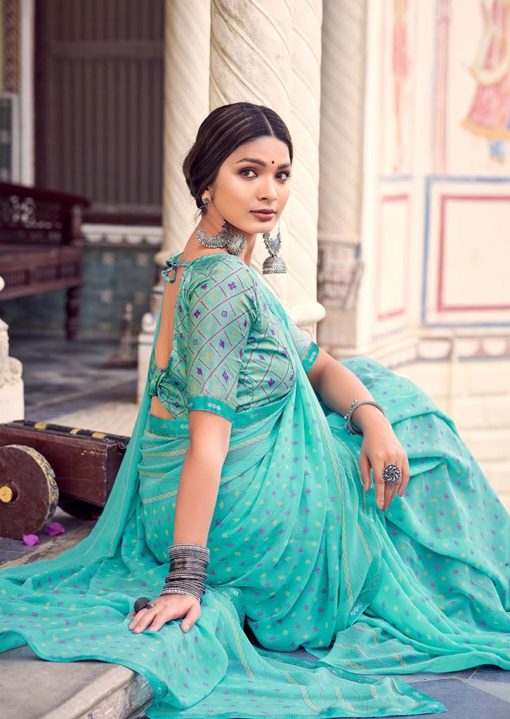 Kashvi Rangrez Printed Georgette Designer Fancy Wear Saree Collection